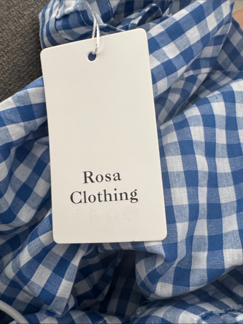 Rosa Clothing Gingham Check Plaid Ruffled Detail Shirt Blouse New - Picture 2 of 7
